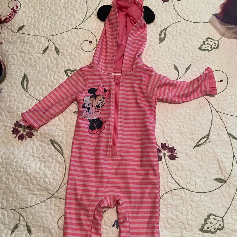Full body Minnie Mouse rash guard